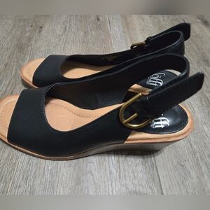 Sofft Gabriella Open Toe Black Leather Sandals